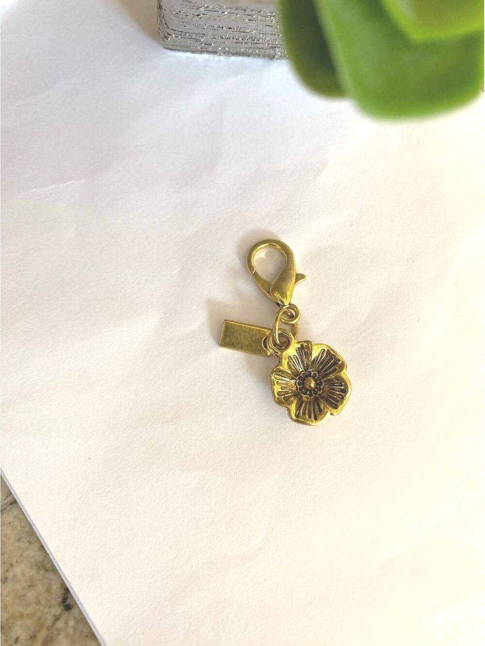 Antic  Gold Flower Charm Pendant